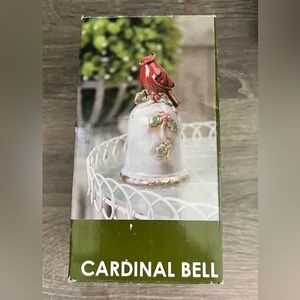 New Ceramic CARDINAl Red Bird BELL Christmas Holiday Seasonal Home Decor Kirkla